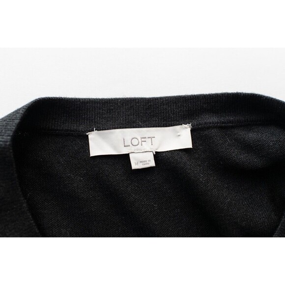 LOFT black sweater with floral sleeve details M whismygoth witchy - Picture 3 of 5